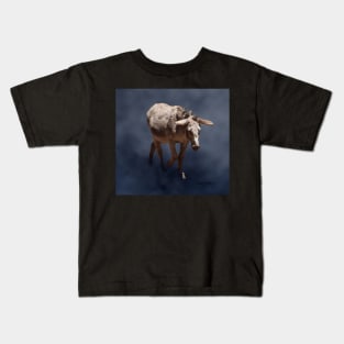 Mule on Smokey Gray Background Kids T-Shirt